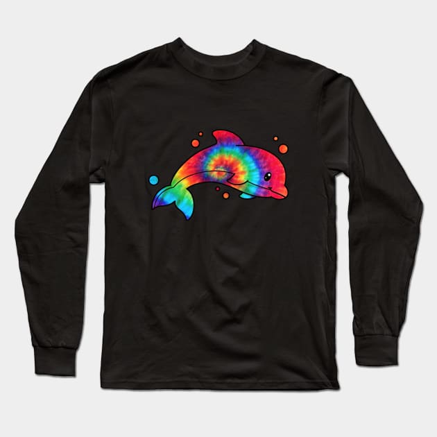 Tie Dye Dolphin Long Sleeve T-Shirt by TheMaskedTooner